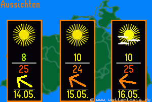 Wetterkarte 2. bis 4. Tag Mecklenburg-Vorpommern