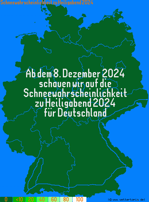 Schneewahrscheinlichkeit zu Heiligabend 2024in Deutschland