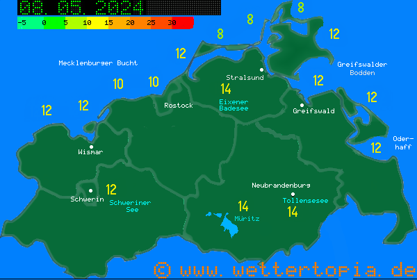 Wassertemperaturen für Mecklenburg-Vorpommern