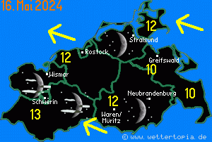 Wetterkarte kommende Nacht Mecklenburg-Vorpommern