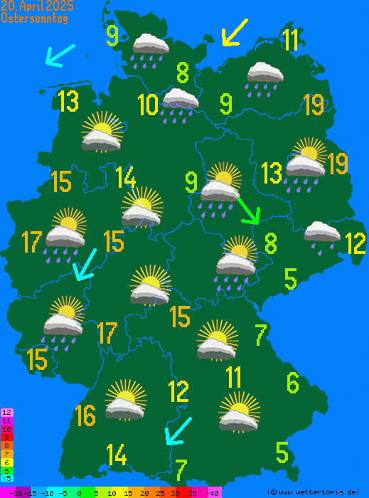 Wetterkarte Ostern