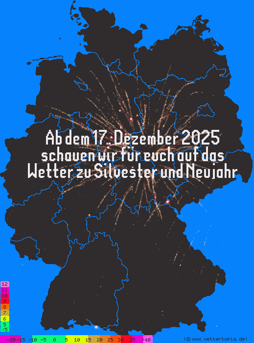 Wetterkarte Silvester