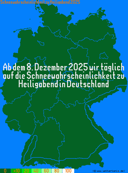 Schneewahrscheinlichkeit zu Heiligabend 2025in Deutschland